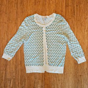 Halogen Three Quarter Sleeve Crewneck Cardigan - Large